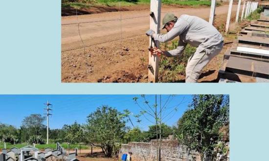 Siguen las tareas en el cementerio