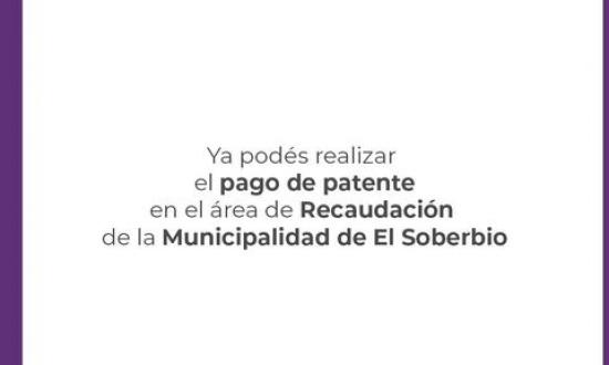 Pago de patentes en El Soberbio
