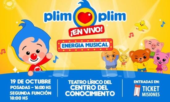 Con millones de vistas en Youtube, el fenómeno infantil Plim Plim dará dos funciones en Posadas