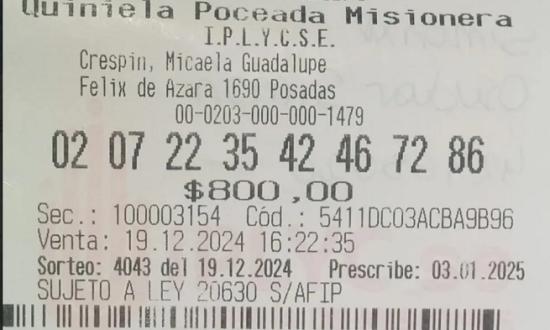 Los 100 mil dólares de la Poceada serán para viajar en familia y arreglos de la casa