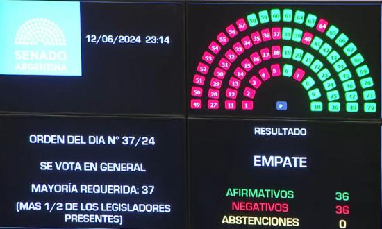 La votación por la Ley Bases terminó en empate y Villarruel definió a favor: comenzó la discusión en particular