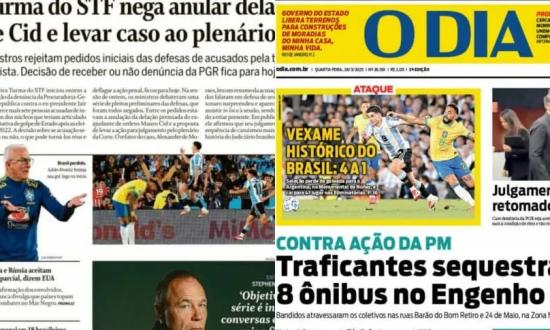 "Vergüenza histórica" y "Selección perdida": las duras tapas en Brasil...