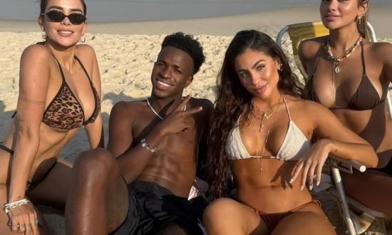 Vinícius Júnior festejó su cumpleaños 25 con tres hermosas modelos en las playas de Río...